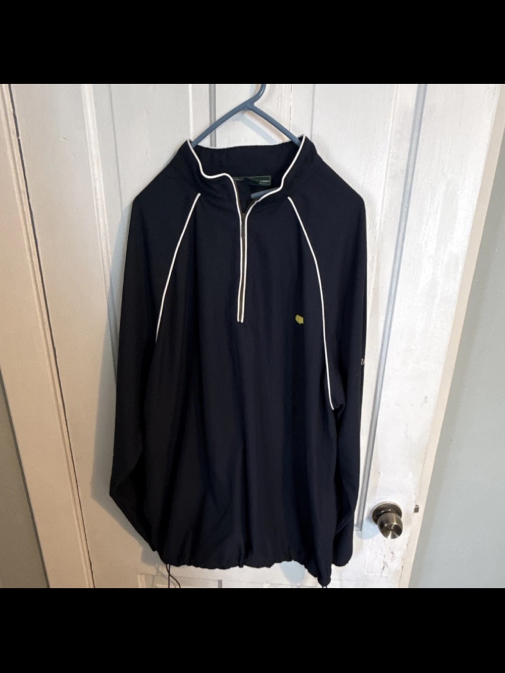 Masters Collection Men’s 1/4 Zip Golf Windbreaker Jacket L Black Polyester Logo